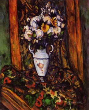  flowers Oil Painting - Still Life Vase with Flowers Paul Cezanne